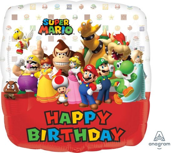 45CM STANDARD HX SUPER MARIO BROTHERS HAPPY BIRTHDAY S60